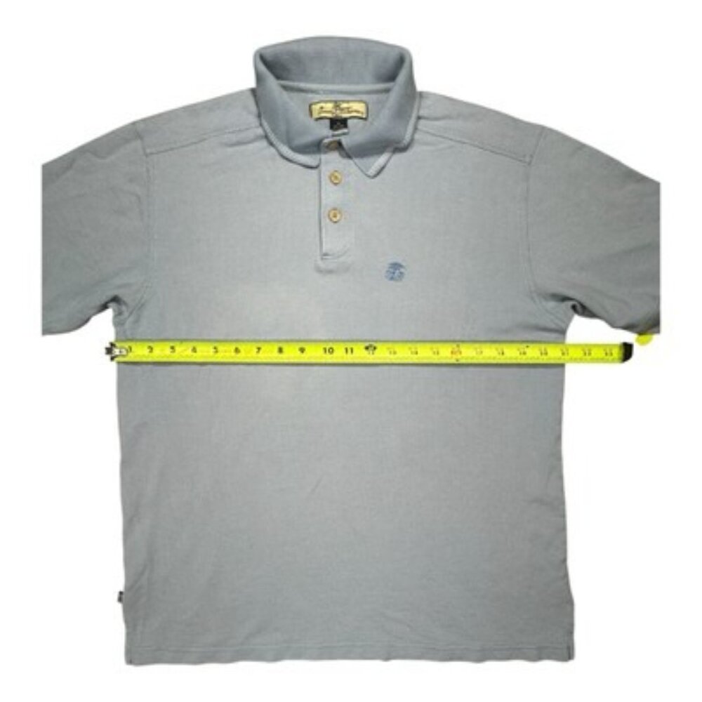 Tommy Bahama Polo Shirt Men M Silk Cotton Blue TB Logo Golf Resort Tee Classic - Picture 11 of 15